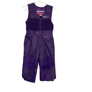 32 Degrees Kids Snow Bib Overalls Purple 2T Winter Weatherproof
